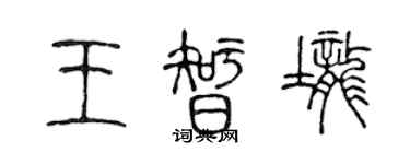 陳聲遠王智壟篆書個性簽名怎么寫