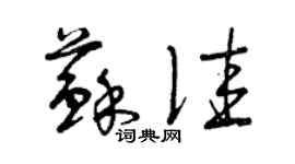 曾慶福蘇佳草書個性簽名怎么寫