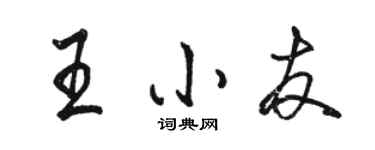 駱恆光王小友行書個性簽名怎么寫