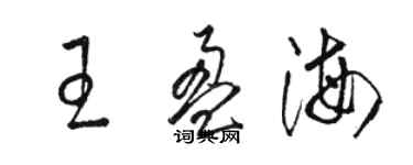 駱恆光王盈海草書個性簽名怎么寫