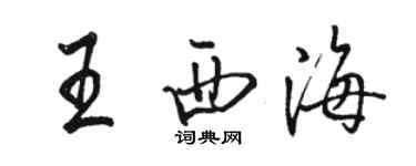 駱恆光王西海行書個性簽名怎么寫