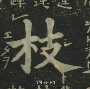 姜立綱四體千字文中枝的寫法