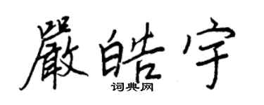 王正良嚴皓宇行書個性簽名怎么寫