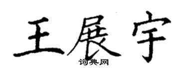 丁謙王展宇楷書個性簽名怎么寫