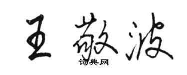 駱恆光王敬波行書個性簽名怎么寫