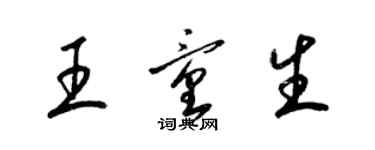 梁錦英王童生草書個性簽名怎么寫