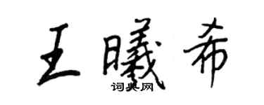王正良王曦希行書個性簽名怎么寫