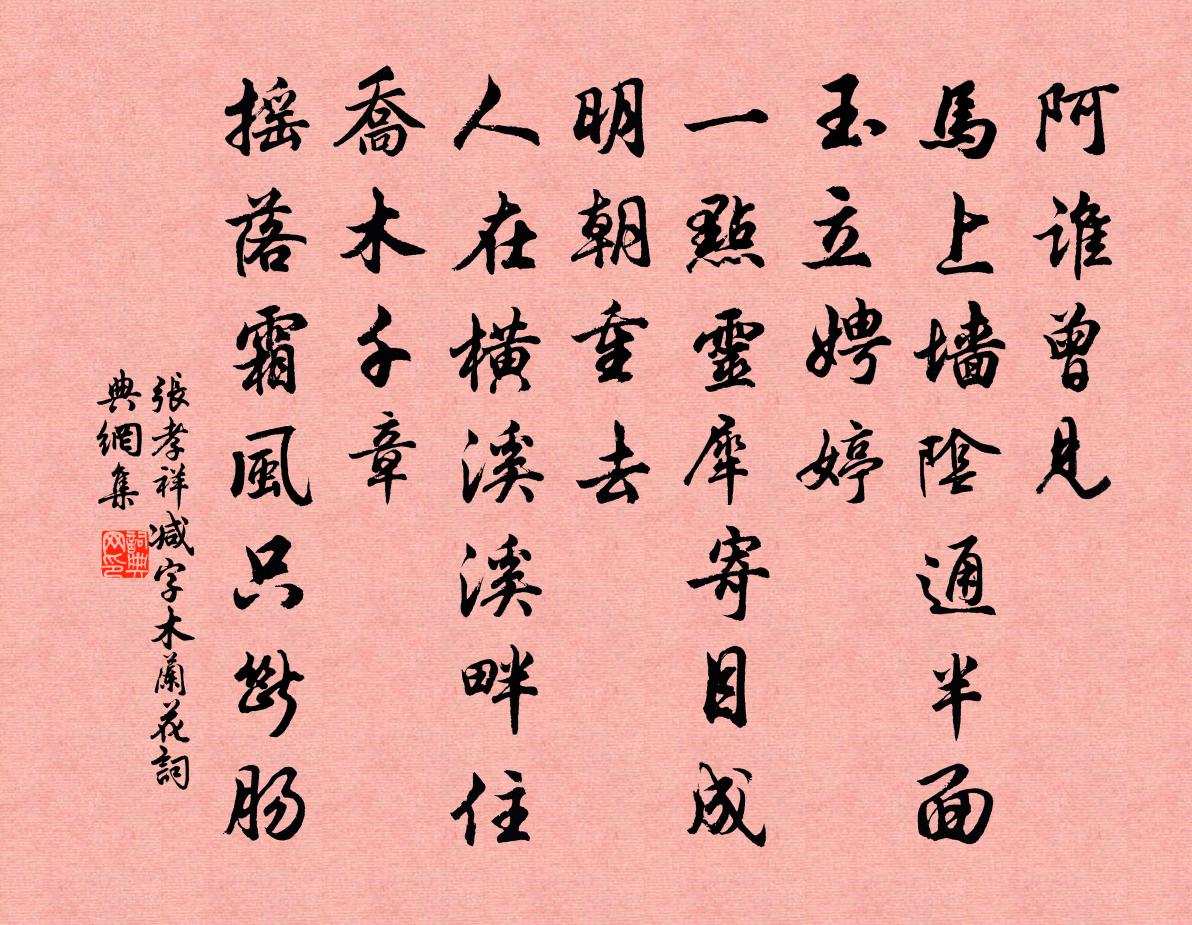 張孝祥減字木蘭花書法作品欣賞