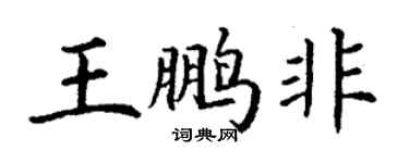 丁謙王鵬非楷書個性簽名怎么寫