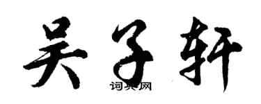 胡問遂吳子軒行書個性簽名怎么寫