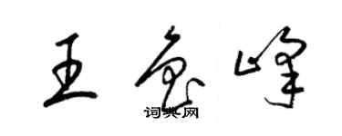 梁錦英王魯峰草書個性簽名怎么寫