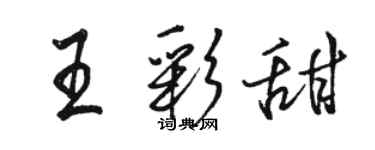 駱恆光王彩甜行書個性簽名怎么寫