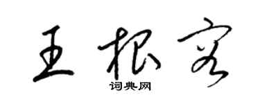 梁錦英王根容草書個性簽名怎么寫