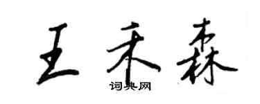 王正良王禾森行書個性簽名怎么寫