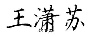 丁謙王瀟蘇楷書個性簽名怎么寫