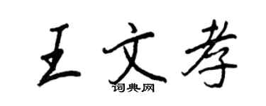 王正良王文孝行書個性簽名怎么寫