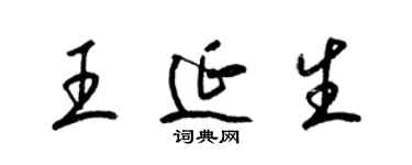 梁錦英王延生草書個性簽名怎么寫