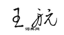 駱恆光王航草書個性簽名怎么寫