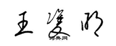 梁錦英王雙明草書個性簽名怎么寫