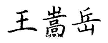 丁謙王嵩岳楷書個性簽名怎么寫