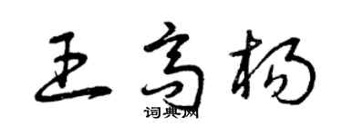 曾慶福王高楊草書個性簽名怎么寫
