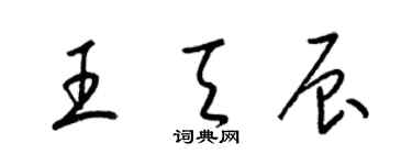 梁錦英王天辰草書個性簽名怎么寫