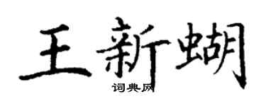 丁謙王新蝴楷書個性簽名怎么寫