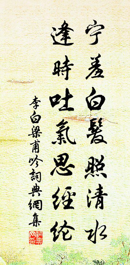 李白寧羞白髮照清水,逢時吐氣思經綸書法作品欣賞
