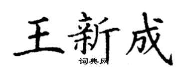 丁謙王新成楷書個性簽名怎么寫