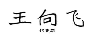 袁強王向飛楷書個性簽名怎么寫