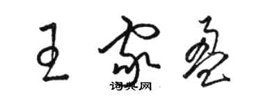 駱恆光王家盈草書個性簽名怎么寫