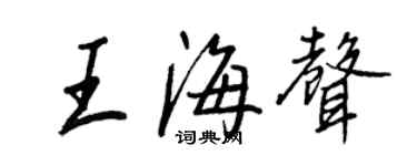 王正良王海聲行書個性簽名怎么寫
