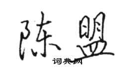 駱恆光陳盟行書個性簽名怎么寫