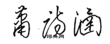 駱恆光蕭詩涵草書個性簽名怎么寫