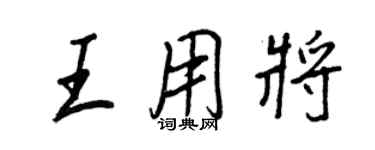 王正良王用將行書個性簽名怎么寫