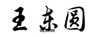 胡問遂王東圓行書個性簽名怎么寫