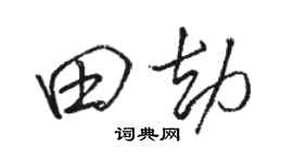 駱恆光田劫行書個性簽名怎么寫