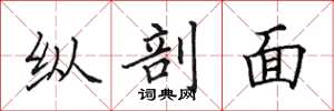 田英章縱剖面楷書怎么寫