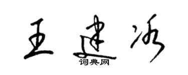 梁錦英王建冰草書個性簽名怎么寫