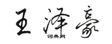 駱恆光王澤豪行書個性簽名怎么寫