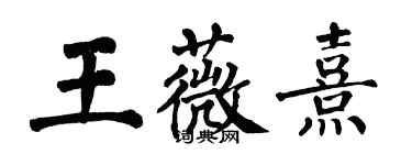 翁闓運王薇熹楷書個性簽名怎么寫