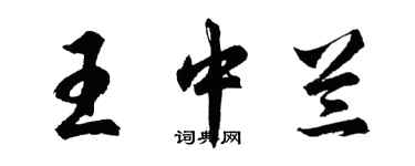 胡問遂王中蘭行書個性簽名怎么寫