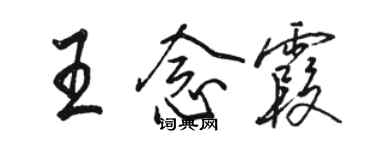 駱恆光王念霞行書個性簽名怎么寫