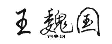 駱恆光王魏國行書個性簽名怎么寫