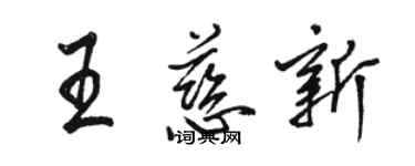 駱恆光王慈新行書個性簽名怎么寫