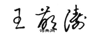 駱恆光王萌濤草書個性簽名怎么寫