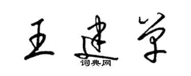 梁錦英王建單草書個性簽名怎么寫