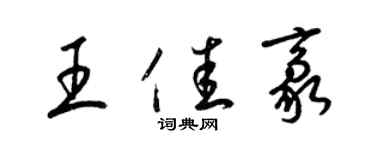 梁錦英王佳豪草書個性簽名怎么寫