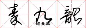 王冬齡秦九韶草書怎么寫