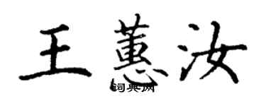 丁謙王蕙汝楷書個性簽名怎么寫